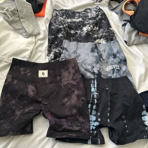 Darc Sport Women's Tie-Dye Athletic Shorts - Black and Gray